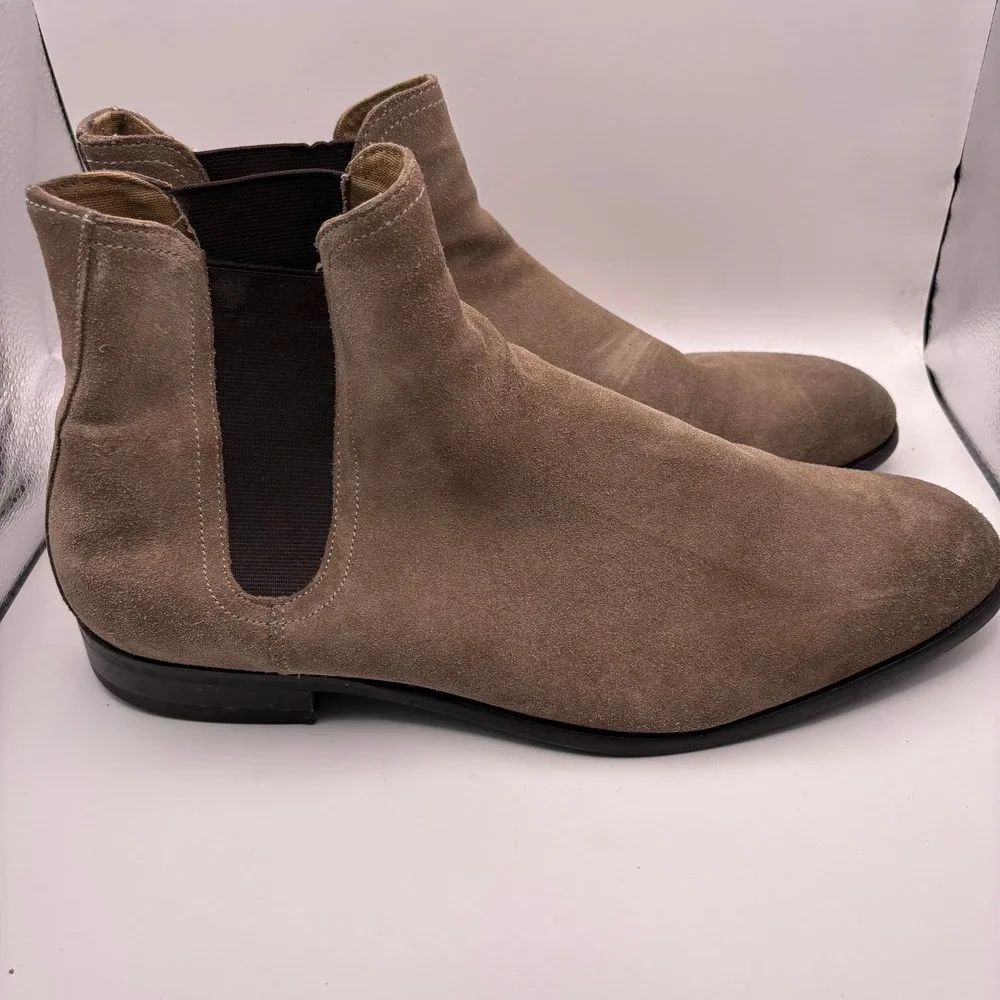Aldo Lovewia Mens Tan Suede Chelsea Boots Size 12 Ankle Pull On Brown LOVEWIA-37